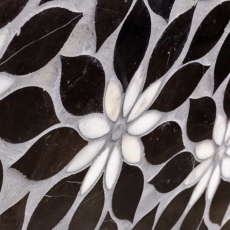 Wildflower Black Horizon Marble Tile 