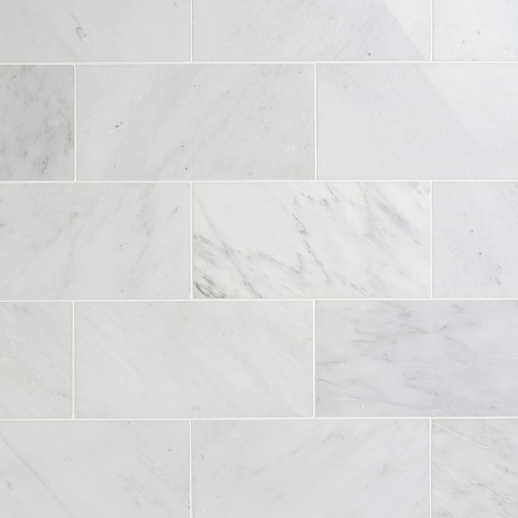 Asian Statuary White 6x12 Polished Marble Subway Tile