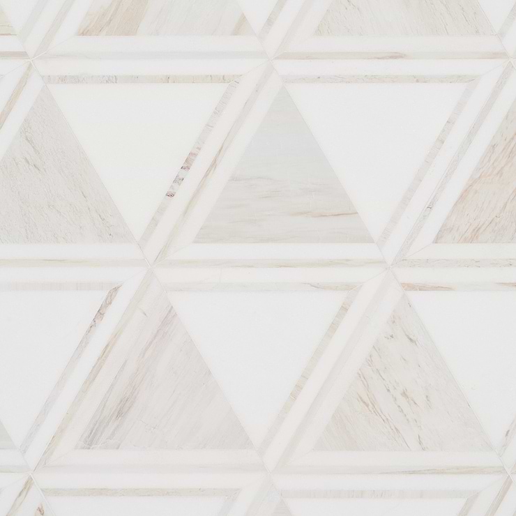 GeoMarble Altair Thassos Sabbia Polished Marble Mosaic Tile