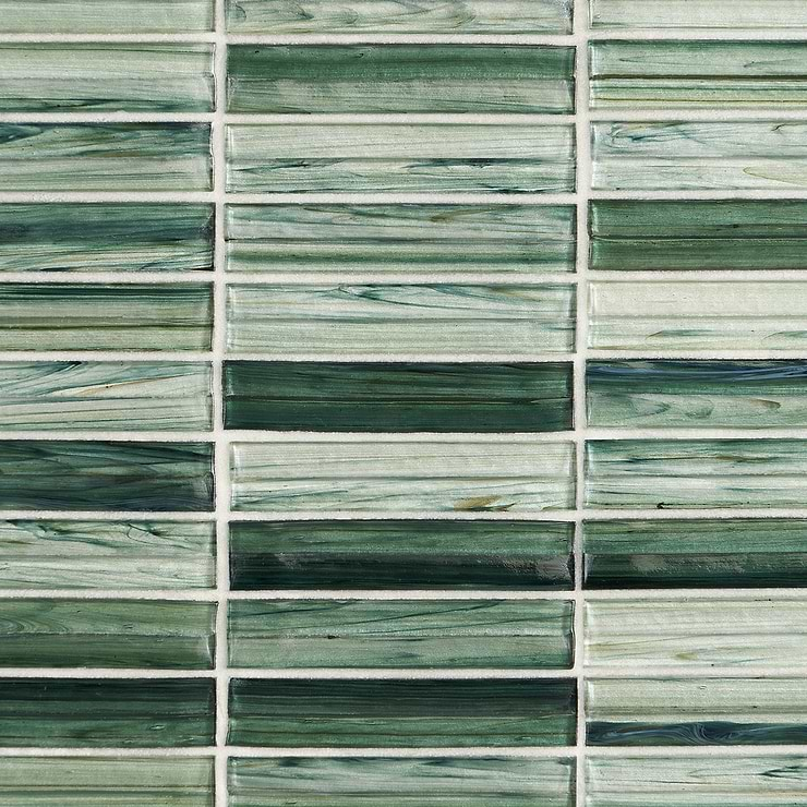 Maya Stacked Sage Mosaic Tile