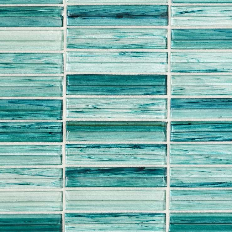 Maya Stacked Teal Mosaic Tile