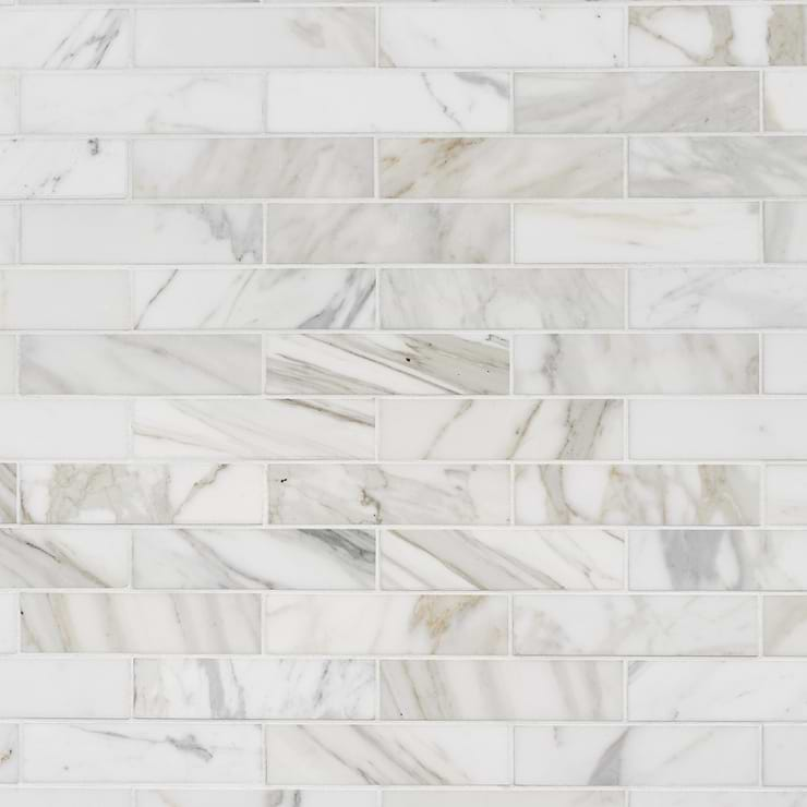 Calacatta Gold 2x8 Polished Marble Subway Tile