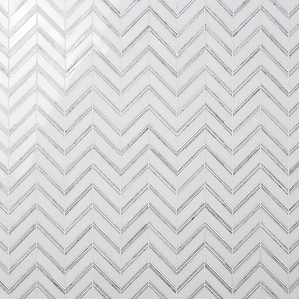 Monarch White Thassos With Carrara 1x4 Herringbone Polished Marble Tile