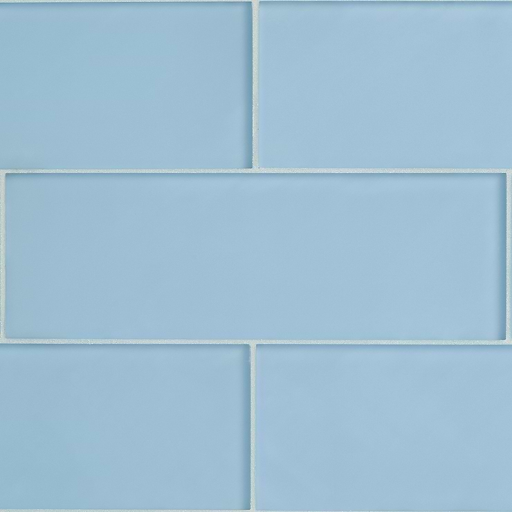 Loft Blue Gray 4x12 Frosted Glass Tile