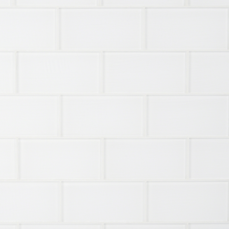 Loft Super White Frosted 3x6 Glass Subway Wall Tile