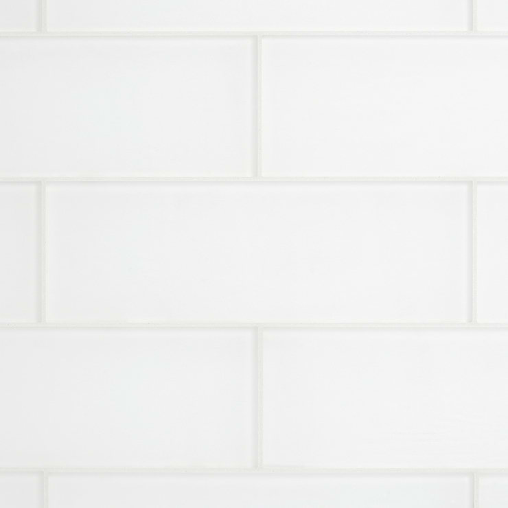 Loft Super White 4x12 Frosted Glass Subway Wall Tile