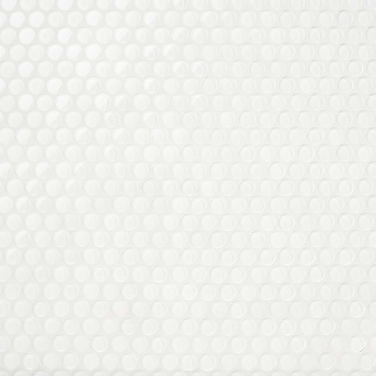 Loft Super White 3/4" Glass Penny Round Tile