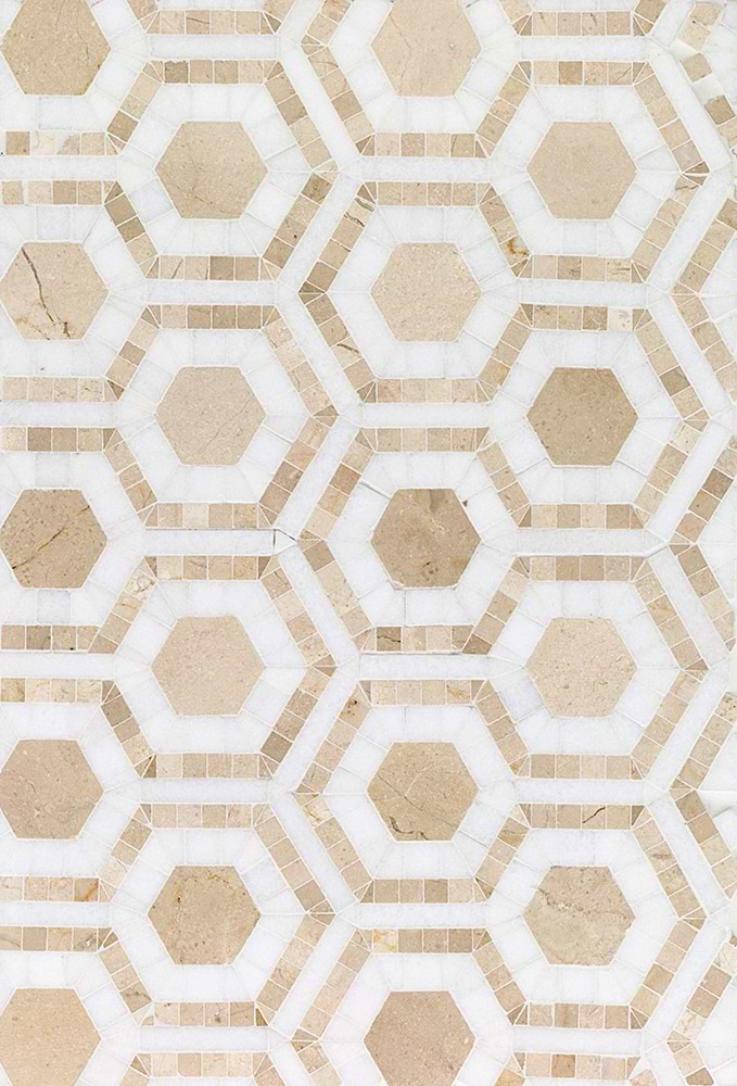 COSMOS CREMA & THASSOS HEXAGON MARBLE TILE