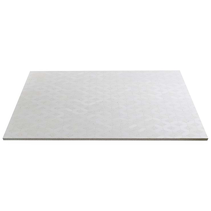 Cleopatra Diamond Salt White Terrazzo and Bianco White Marble Polished Mosaic Tile