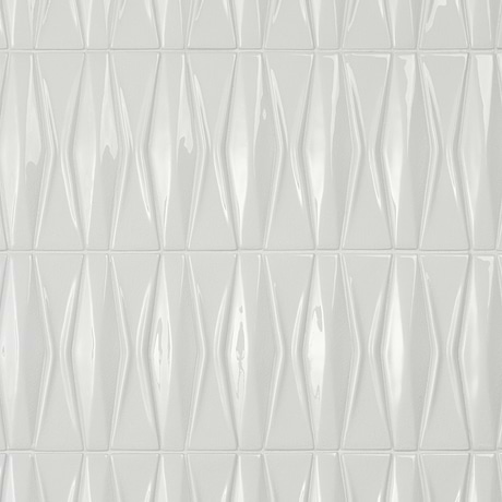 Nabi Harlequin Glacier White 2x8 Crackled Glossy Glass Mosaic Tile