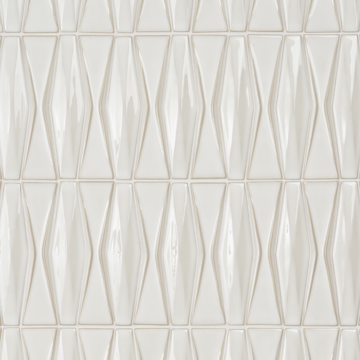 Nabi Harlequin Natural White 2x8 Glossy Glass Mosaic Tile