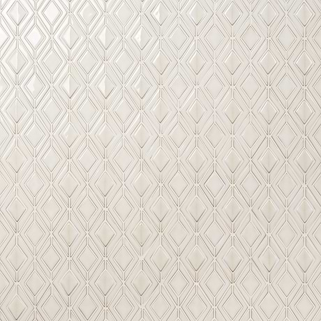 Nabi Jewel Natural White 3D Glossy Glass Mosaic Tile