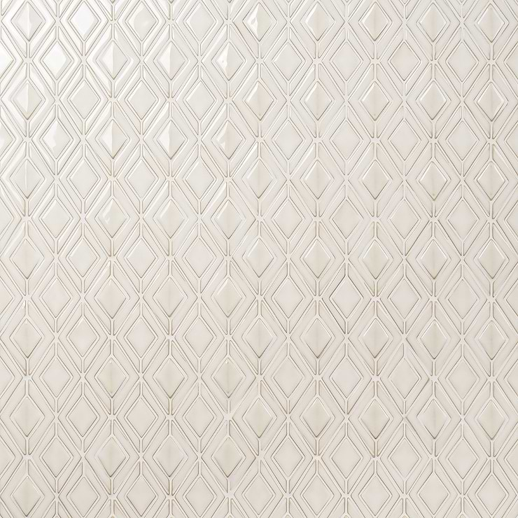 Nabi Jewel Natural White 3D Glossy Glass Mosaic Tile