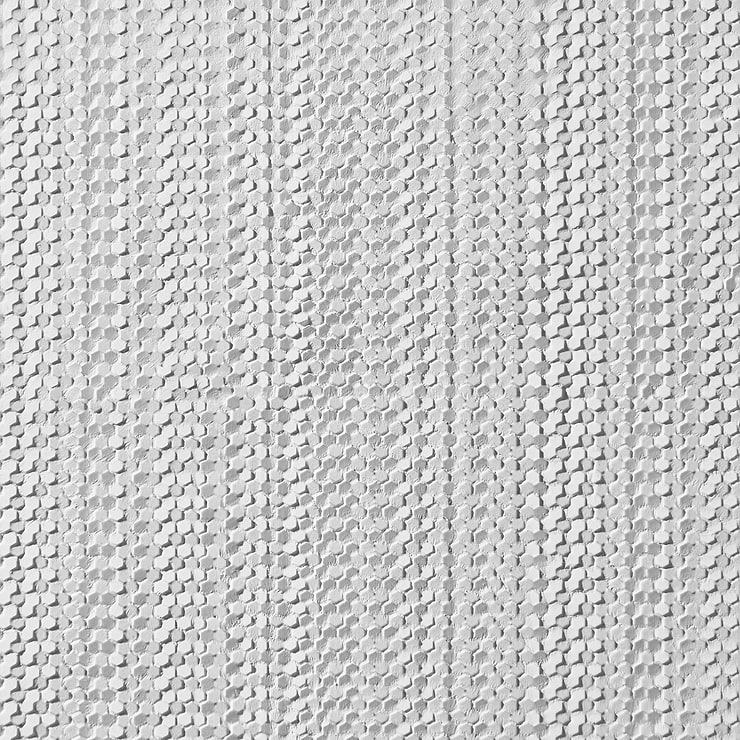 Sound Echo 3D White Resin Mosaic Tile