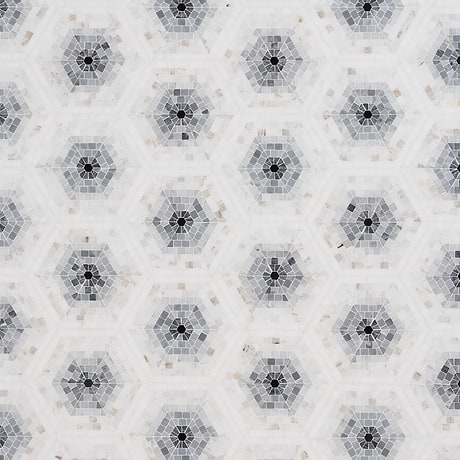 Ako Grigio Gray 6" Hexagon Marble Micro Mosaic Tile