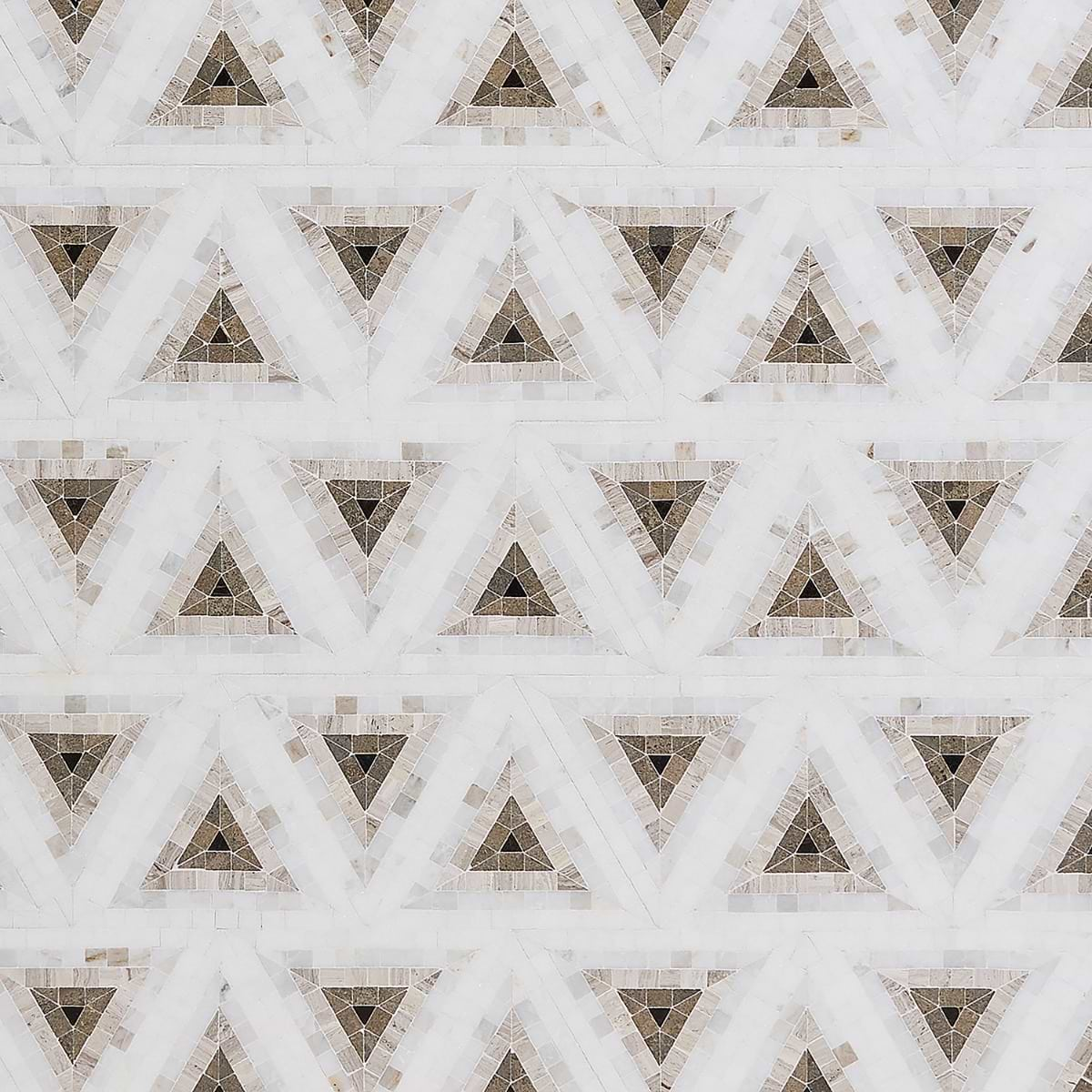 Ako Saint Laurent Brown 5" Triangle Marble Micro Mosaic Tile