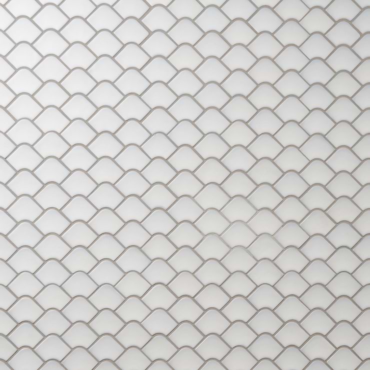 Suki Gray 2x3 Fishscale Matte Glass Mosaic Tile