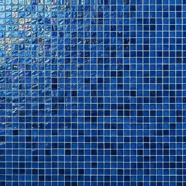 Splash Lagoon Blue 1x1 Polished Glass Mosaic Tile