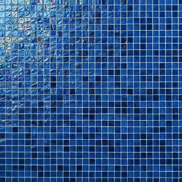 Splash Lagoon Blue 1x1 Polished Glass Mosaic Tile