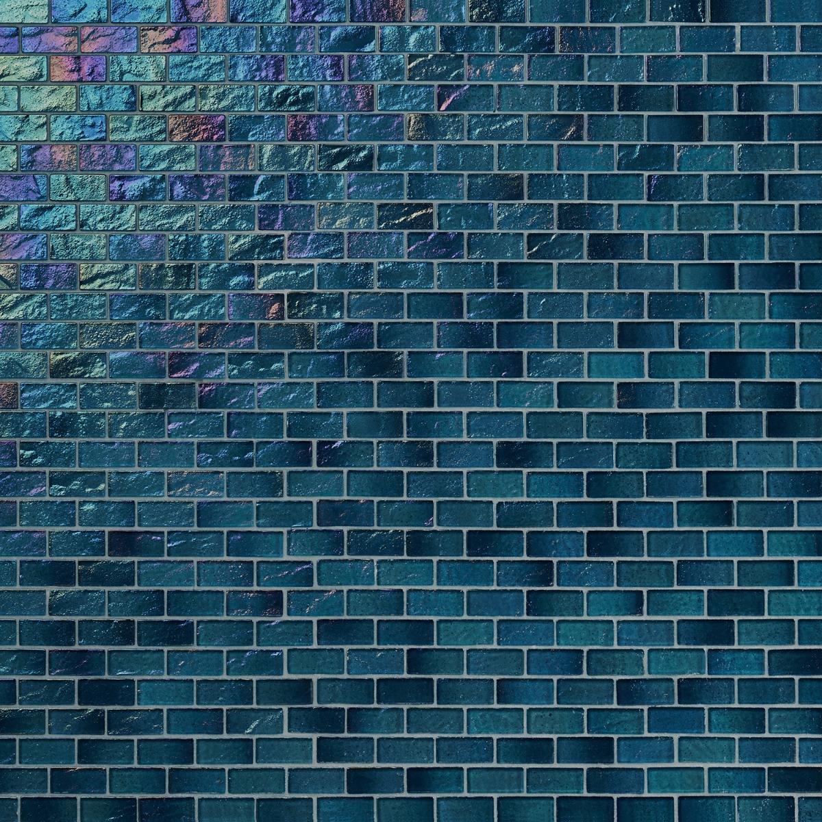 Splash Tropical Blue 1x2 Polished Glass Mosaic Tile