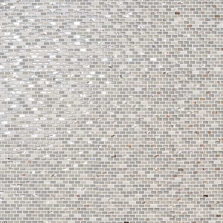 Paragon Calico Beige 1/2x1 Mini Brick Marble & Glass Mosaic Tile