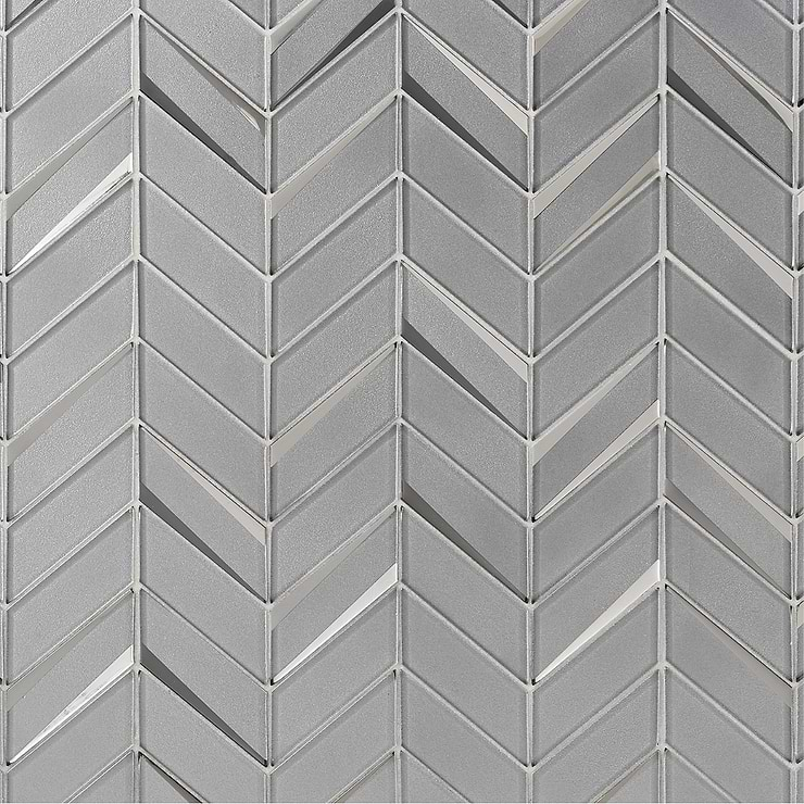 Kasol Milano Gray 2x4 Mirrored Glass Polished Mosaic Tile