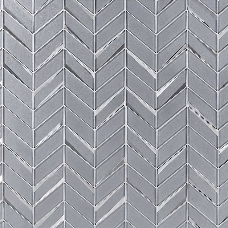 Kasol Paris Gray 2x4 Mirrored Glass Polished Mosaic Tile