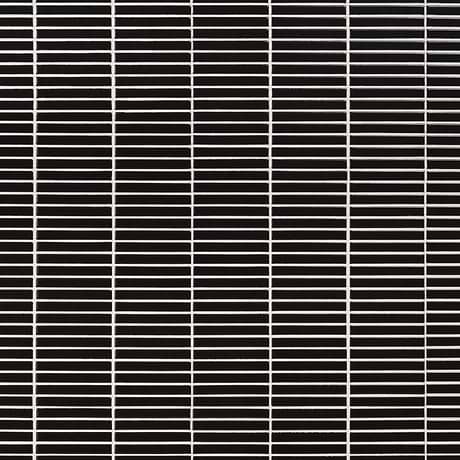 Kai Black 1x4" Tri-Stacked Glossy Porcelain Mosaic Tile