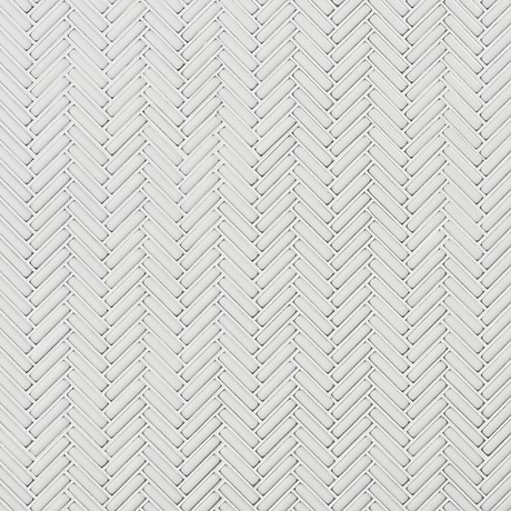 Kai Snow White 1x2" Herringbone Glossy Porcelain Mosaic Tile