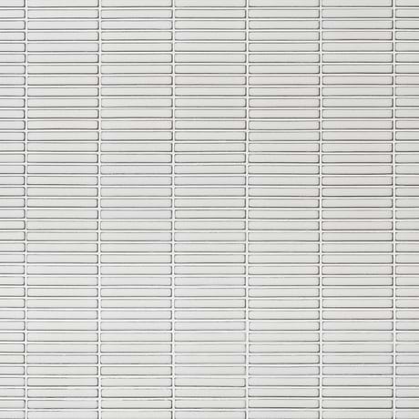 Kai Snow White 1x4" Tri-Stacked Glossy Porcelain Mosaic Tile