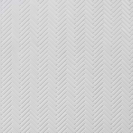 Kai White 1x2" Herringbone Matte Porcelain Mosaic Tile