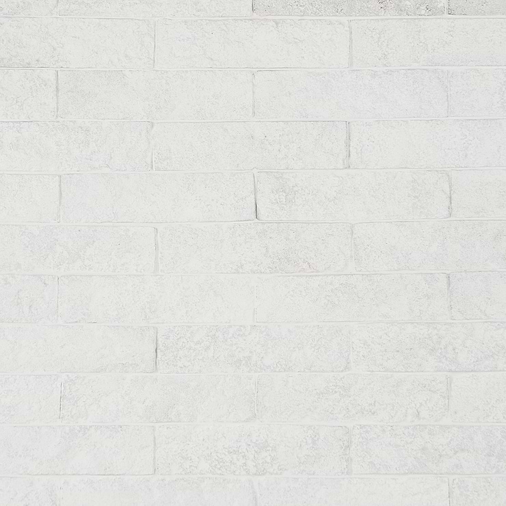Easton Mesa Natural White 2x8 Handmade Glazed Clay Brick Textured Subway Tile