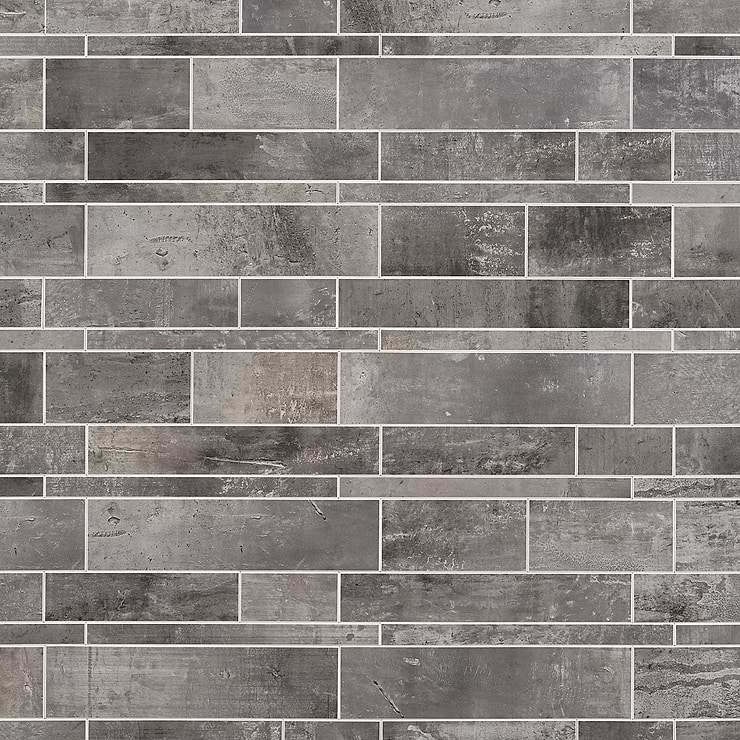 Railroad LPS Dark Gray Solid Core Peel & Stick Self Adhesive Concrete Look Matte Mosaic Tile