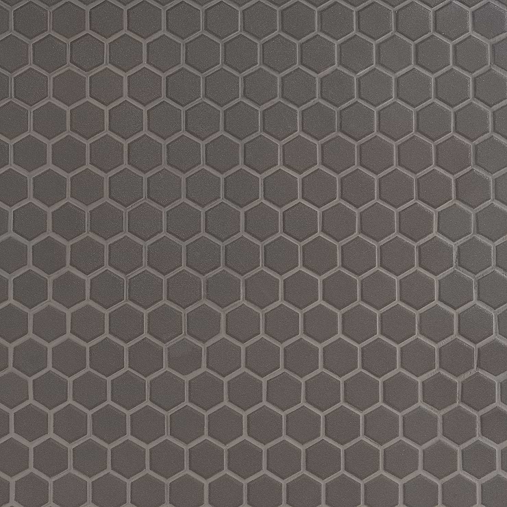 Level Black 1" Hexagon Matte Porcelain Tile