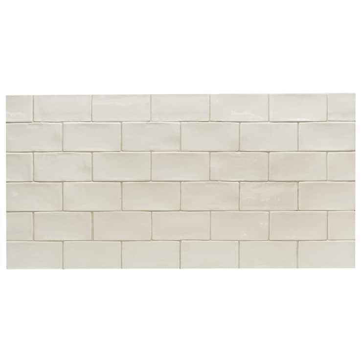 Lancaster Vanilla Cream Ivory 3x6 Polished Ceramic Tile