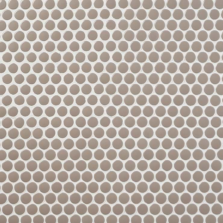 Paradise Firma Beige 1" Penny Round Polished Porcelain Mosaic