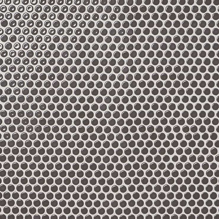 Eden Pavement Gray Rimmed 1" Penny Round Polished Porcelain Mosaic