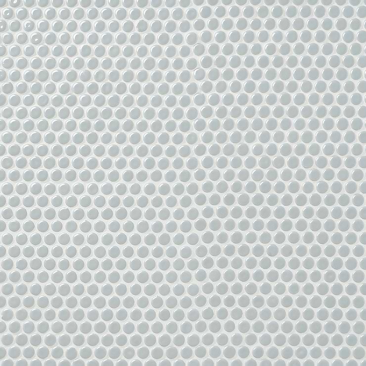 Eden Modern Gray Rimmed 1" Penny Round Polished Porcelain Mosaic