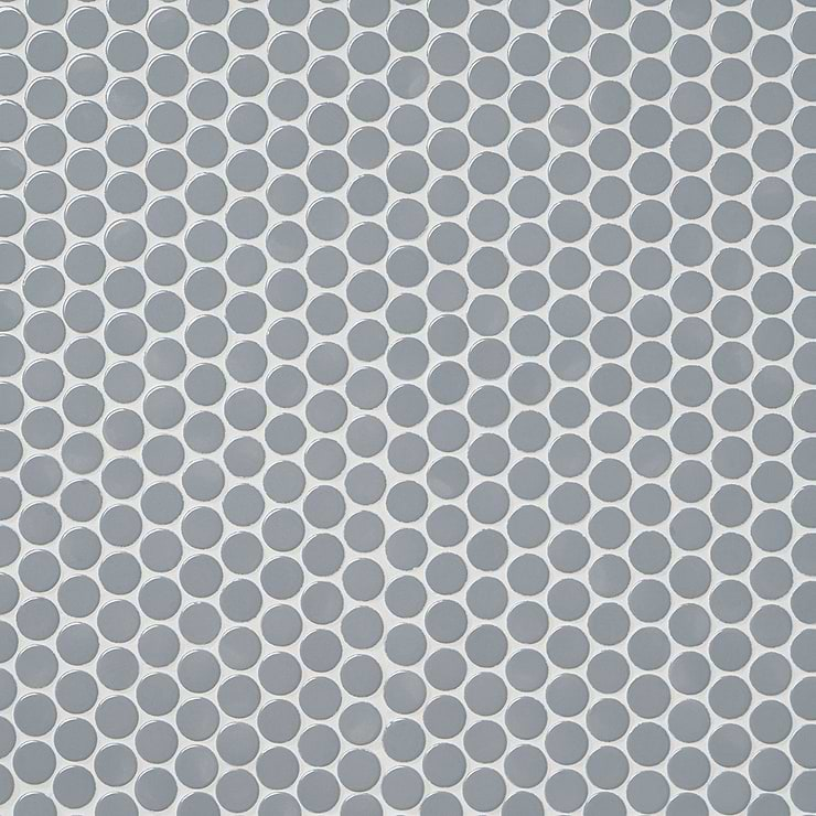 Paradise Sky Blue 1" Penny Round Polished Porcelain Mosaic