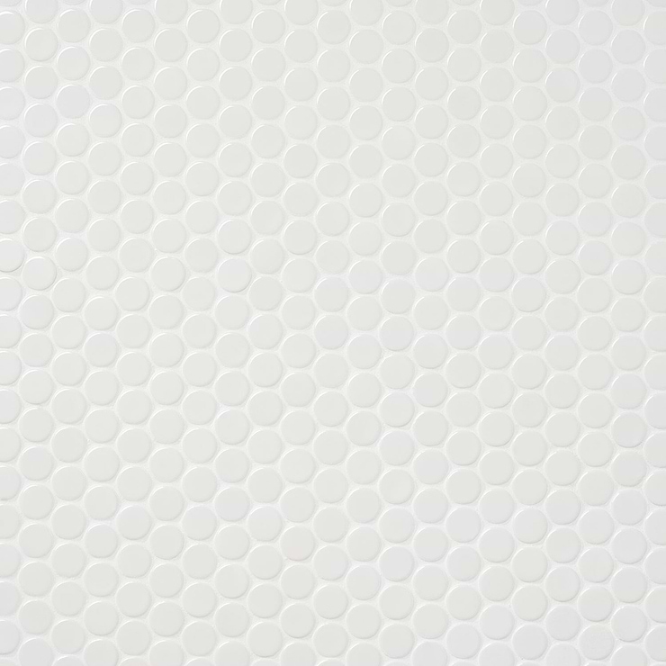 Paradise White 1" Penny Round Polished Porcelain Mosaic