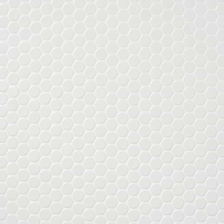 Paradise White 1" Penny Round Polished Porcelain Mosaic