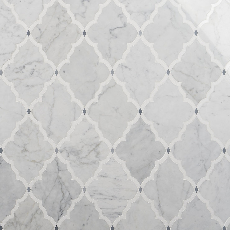 Vanguard White & Gray Polished Marble Tile