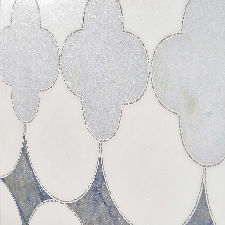 Layla Azul Blue Polished Marble Mosaic Tile