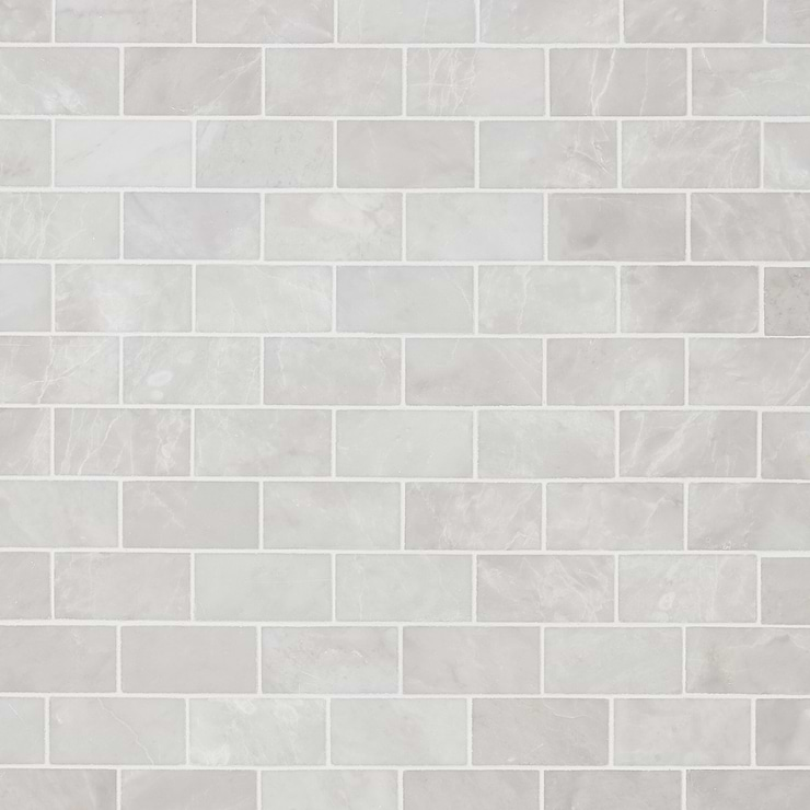 Ice Gray 1x2 Honed Marble Mosaic