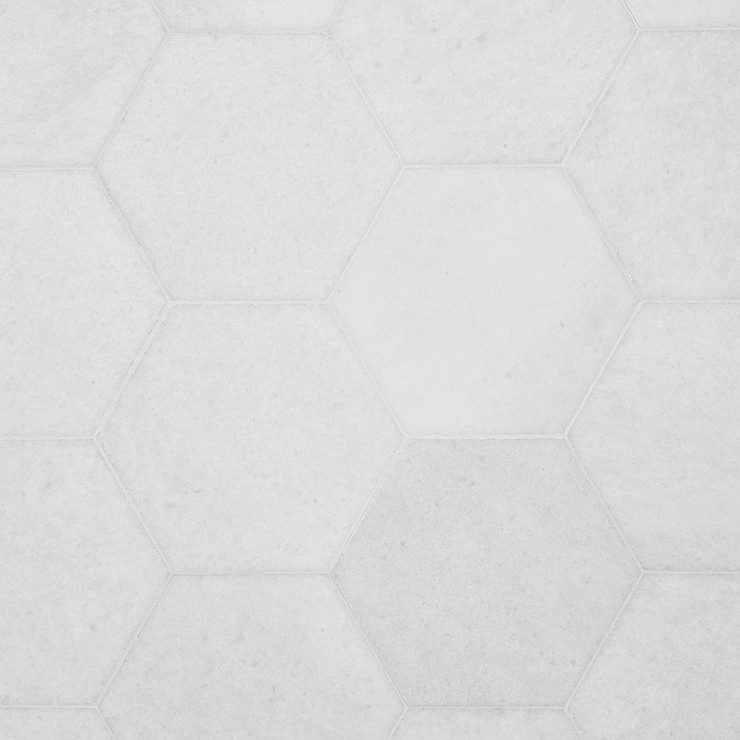 Snow White 10" Honed Marble Hexagon Tile