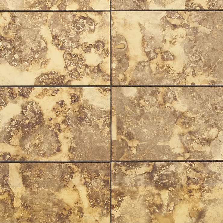 Vilna Antique Mirror Oro 6x18 Glass Tile