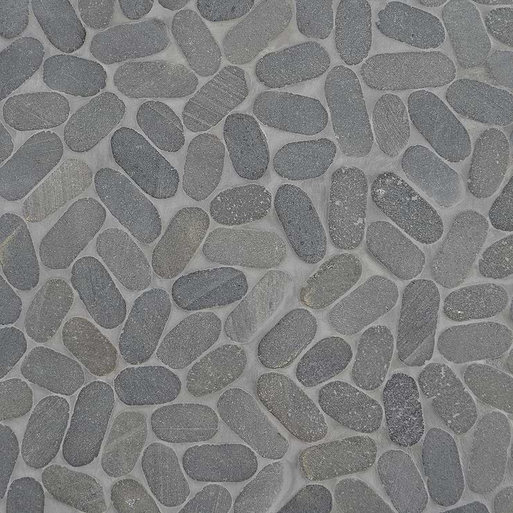 Nature Lava Black Oval Pebble Mosaic