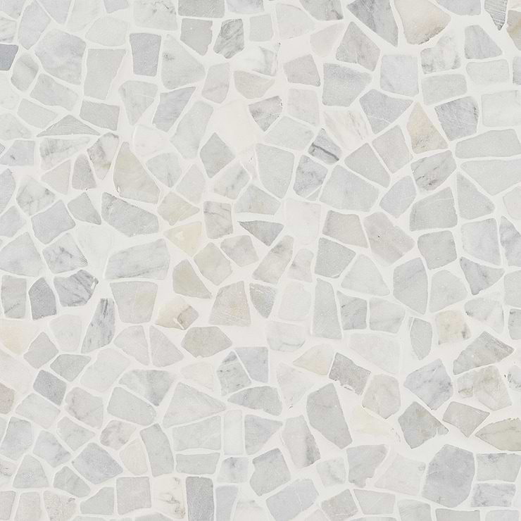 Nature Tumbled Carrara Marble Honed Mosaic Tile