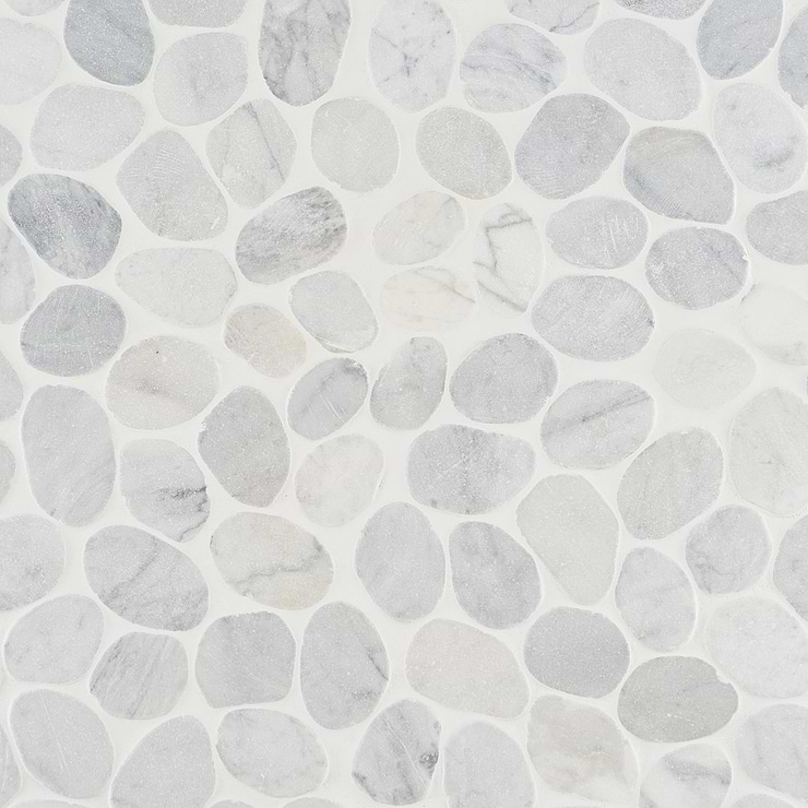 Nature Round XL Carrara Marble Honed Mosaic Tile