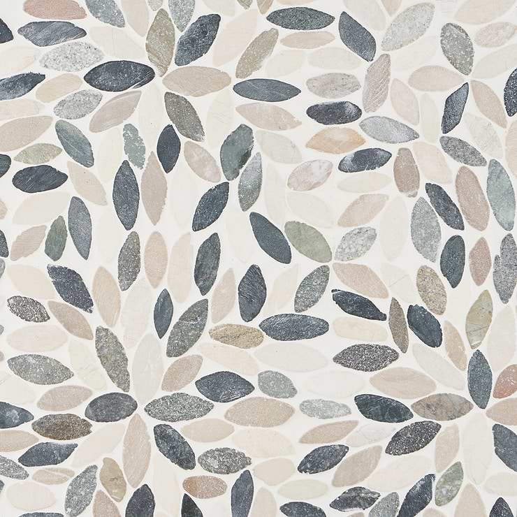 Nature Flower Raja Blend Multicolor Pebble Honed Mosaic Tile